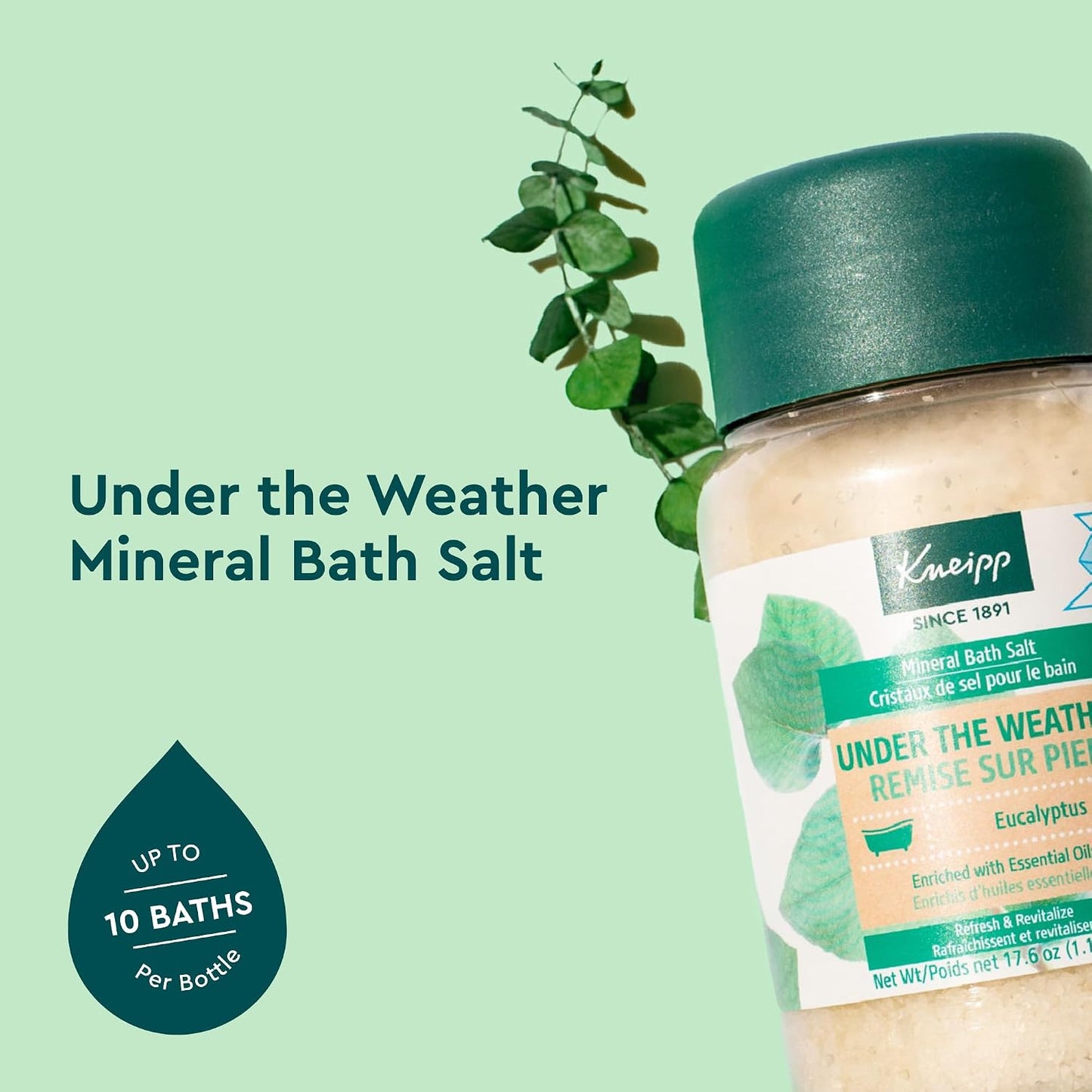 Kneipp Under The Weather Eucalyptus Mineral Bath Salt 500g | Refreshing Bath Crystals