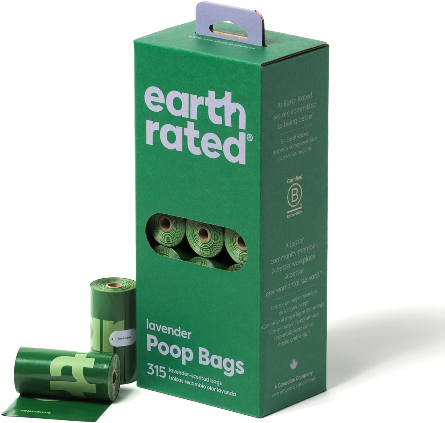 Earth Rated 315 Dog Poop Bags on 21 Refill Rolls Lavender Scented