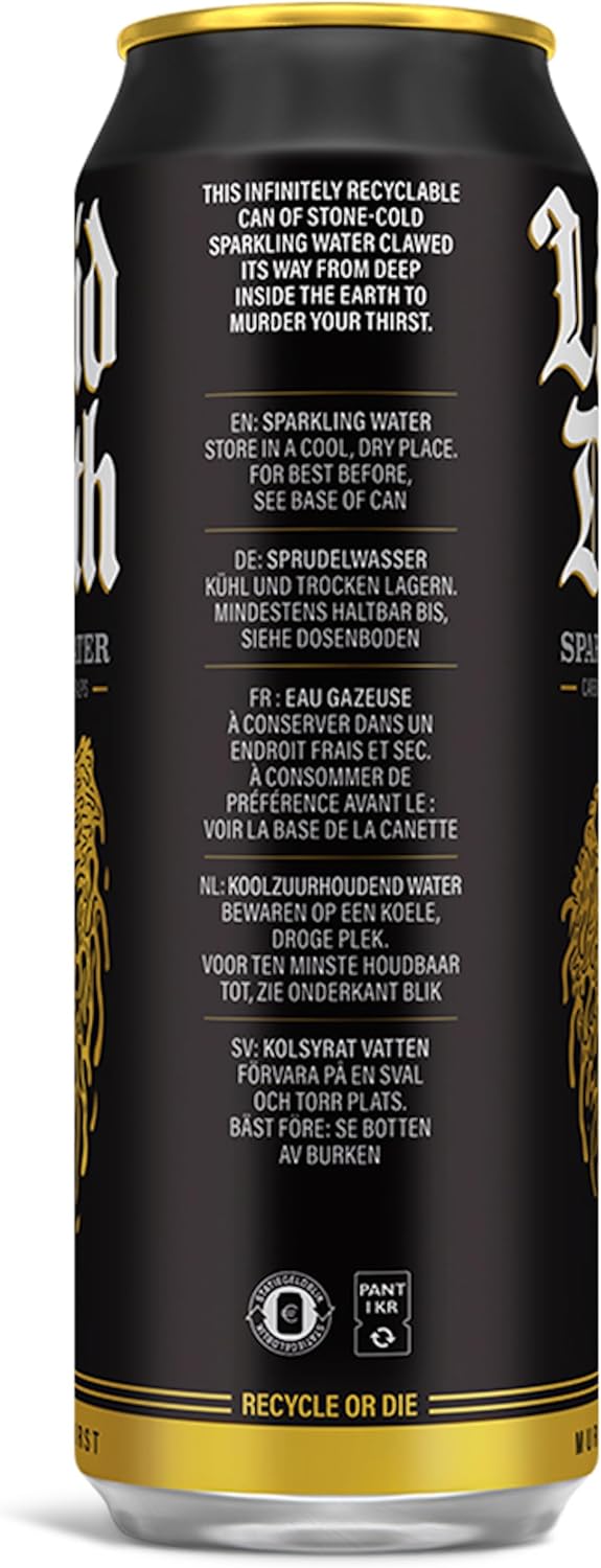 Liquid Death Sparkling Mountain Water 500ml - Case of 12 or 24