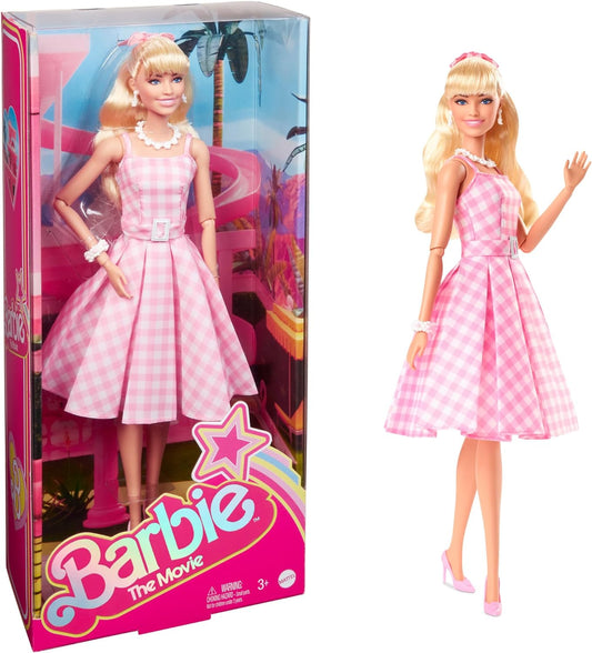 Barbie the Movie Margot Robbie Doll in Pink Gingham Dress