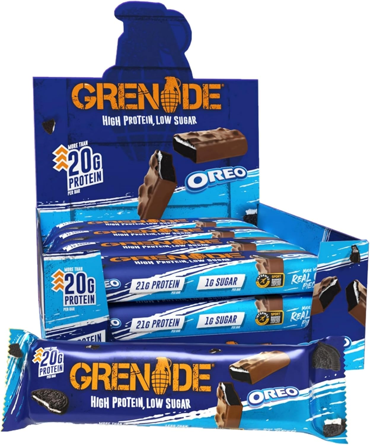 Grenade High Protein Low Sugar Bars - Oreo 12 x 60g