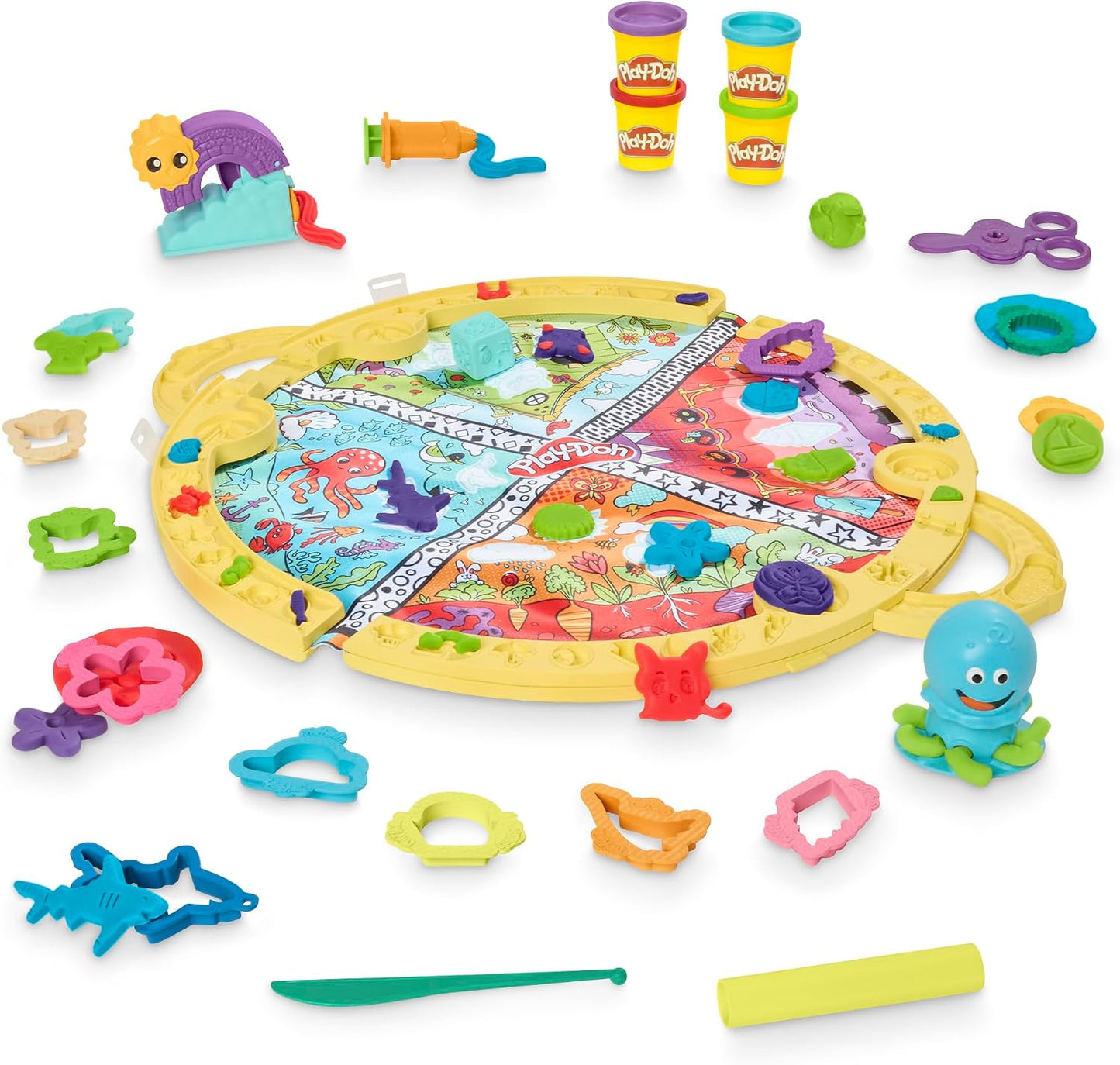 Play-Doh Fold 'n Go Playmat Starter Playset | Portable Arts & Crafts Kit