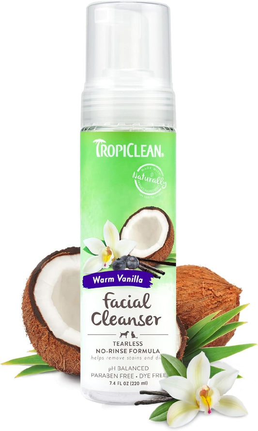 TropiClean Waterless Facial Cleanser for Pets Warm Vanilla 220ml