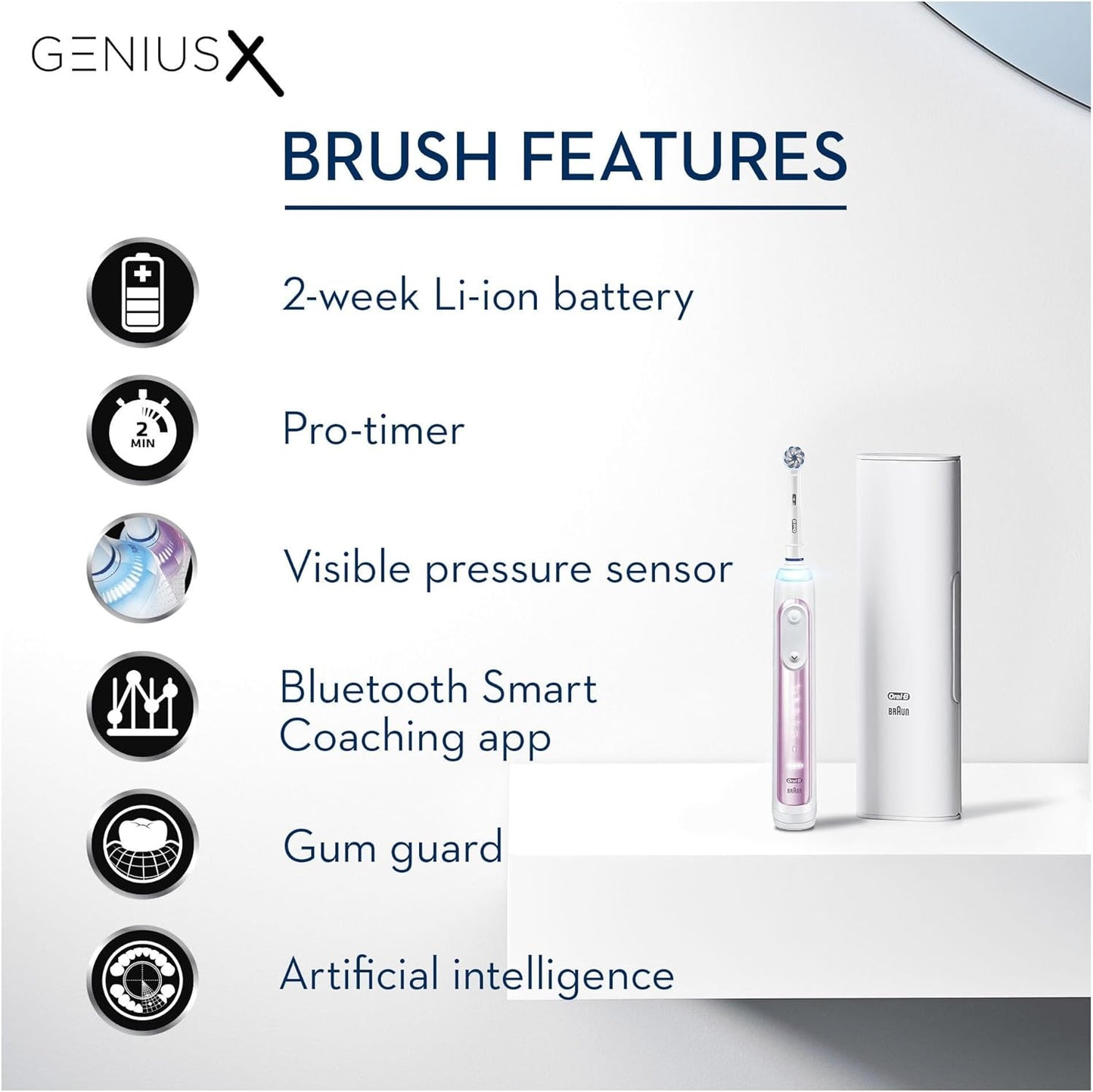 Oral-B Genius X 20000 Electric Toothbrush Blush Pink