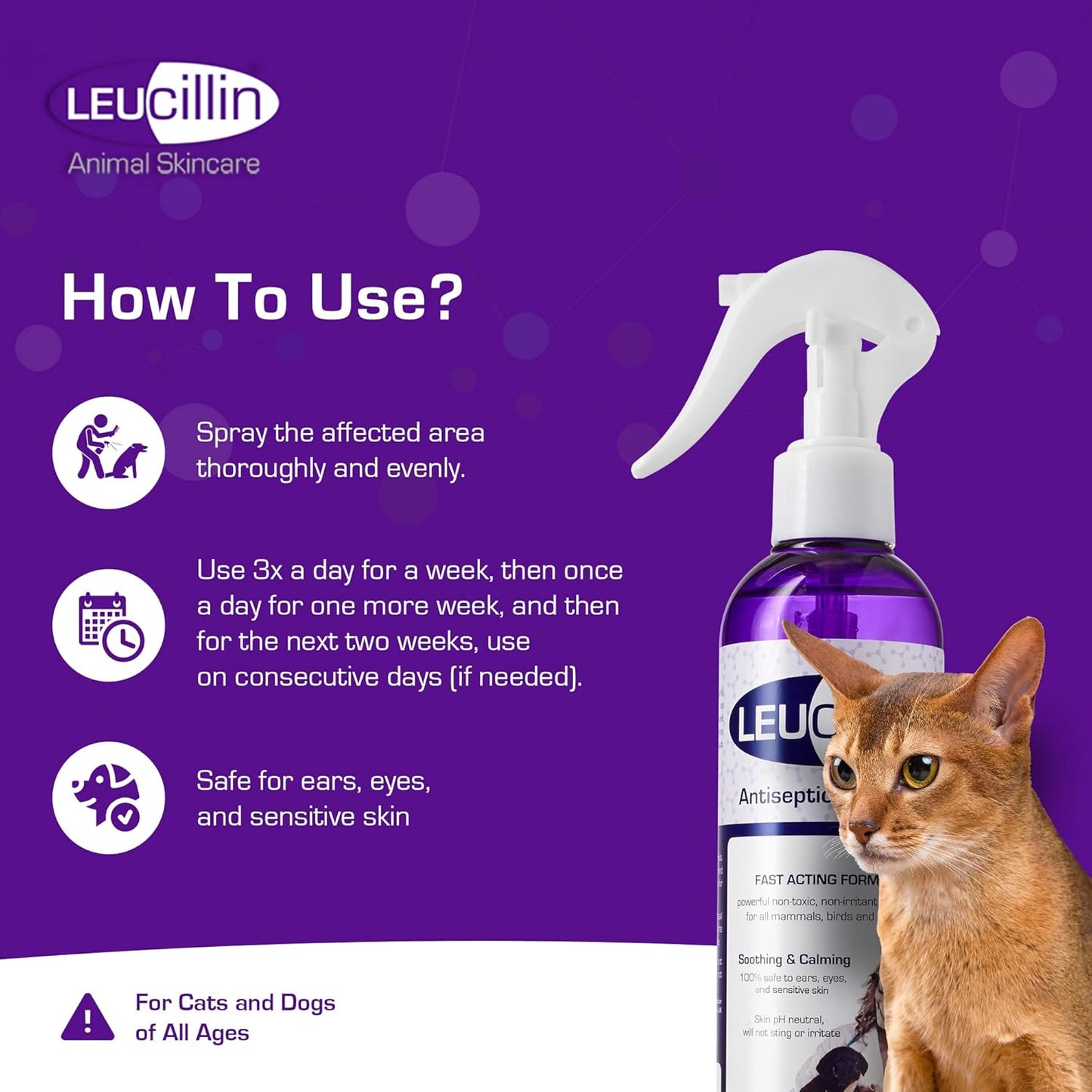 Leucillin Non Toxic Anticeptic Animal Skin Spray 250ml