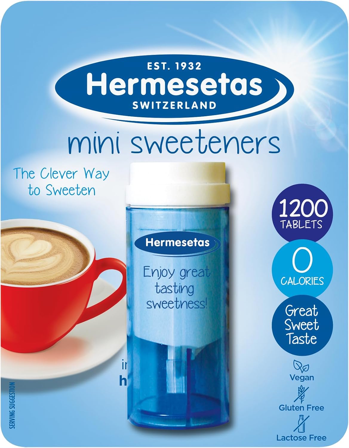 Hermesetas Mini Sweeteners 1200 Tablets | Calorie-Free Sugar Substitute