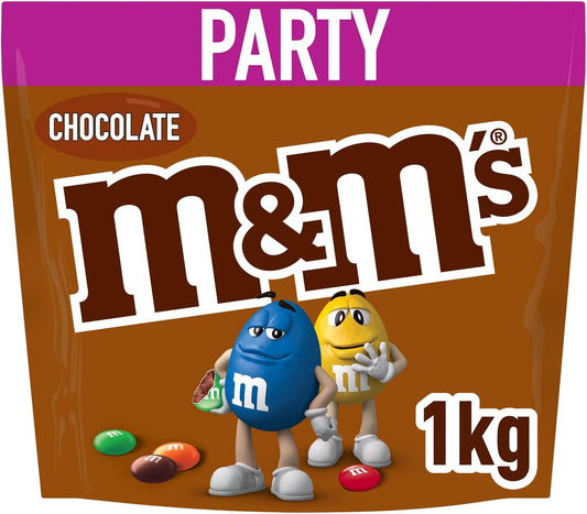 M&M's Milk Chocolate Party Bulk Bag 1kg - BBE 01/10/2023