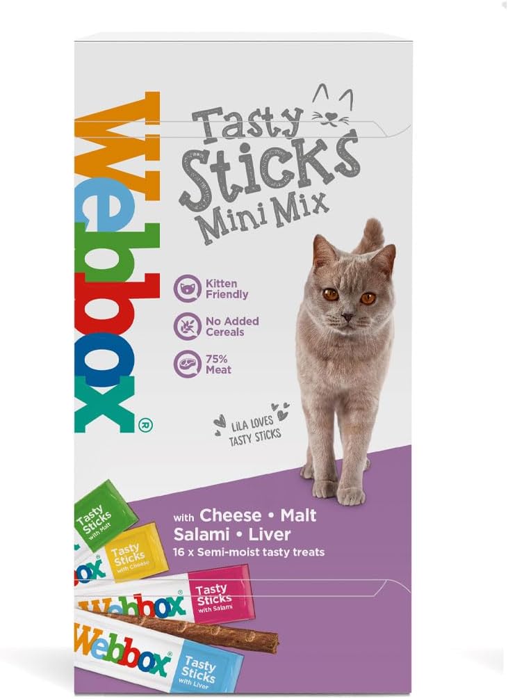 Webbox Cats Delight Mini Sticks, Asstd, 16 Sticks - Pack of 10