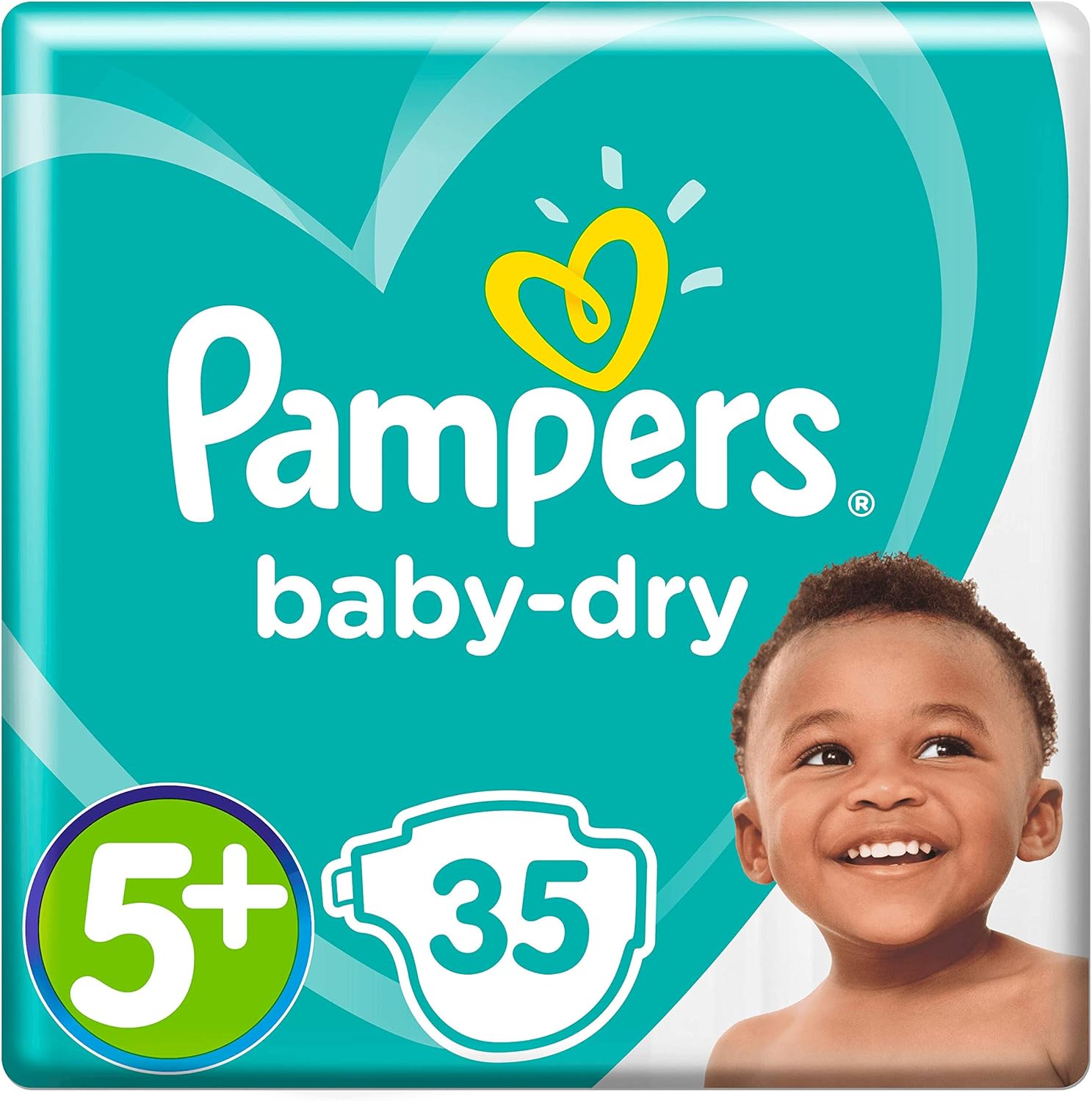 Pampers Baby Dry Nappies Size 5+ Pack of 35 | Overnight Breathable Dry Protection