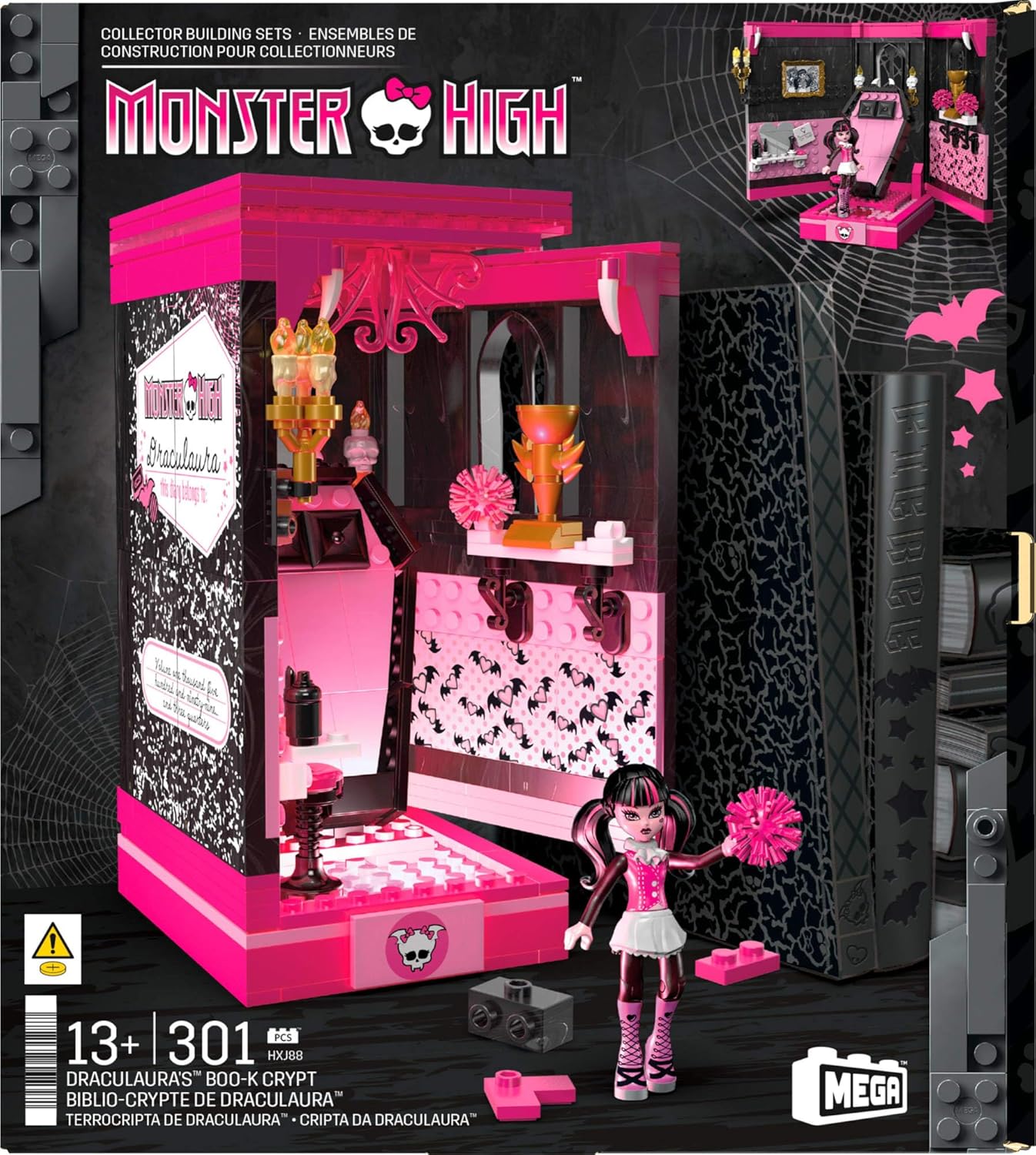 MEGA Monster High Draculaura's Boo-k Crypt Building Toy Kit