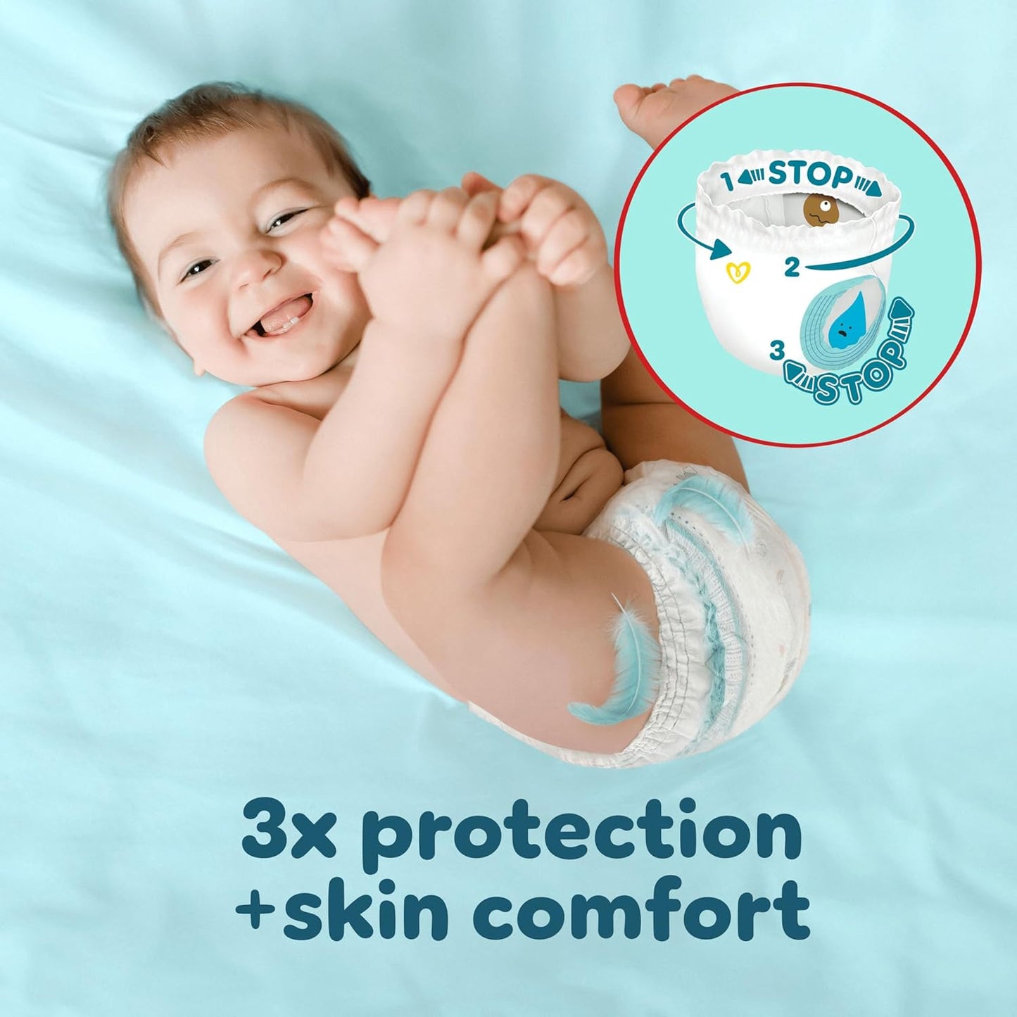 Pampers Premium Protection Nappy Pants, Size 4 (9-15kg / 20-33lbs) x168 Nappies