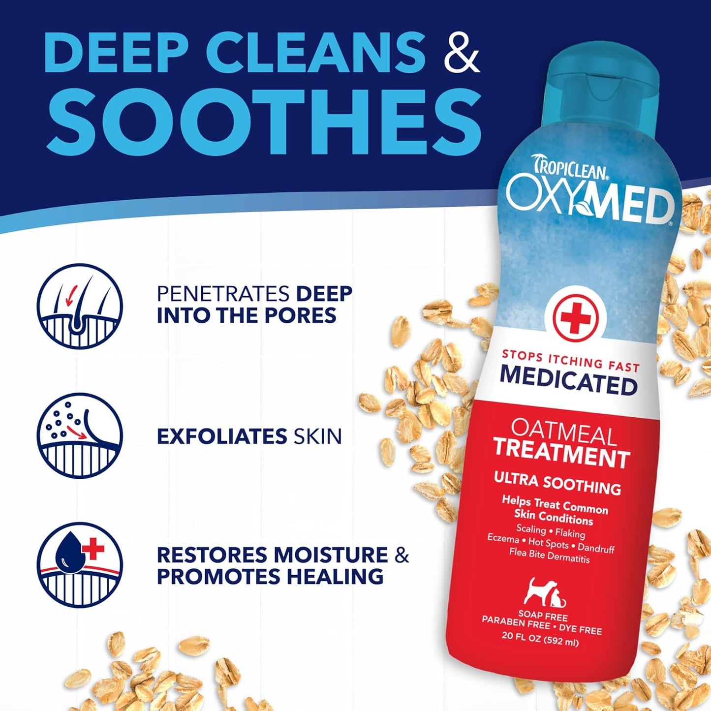 TropiClean Oxy-Med Anti Itch Medicated Oatmeal Treatment 592ml