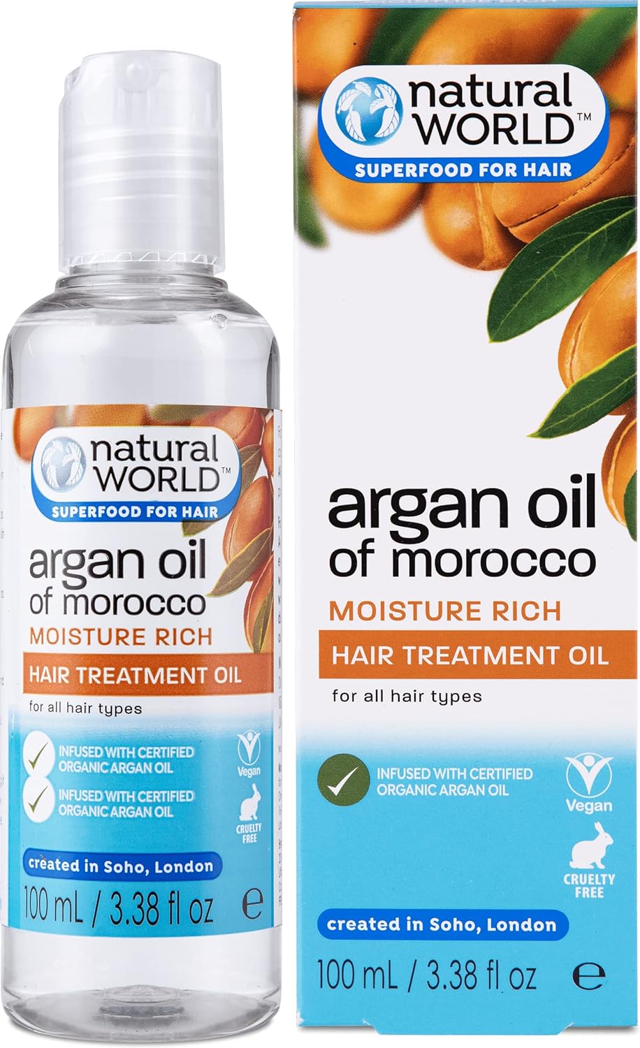 Natural World Argan Oil Hair Treatment Oil 100ml - Edward Leonard Conroy Ltd