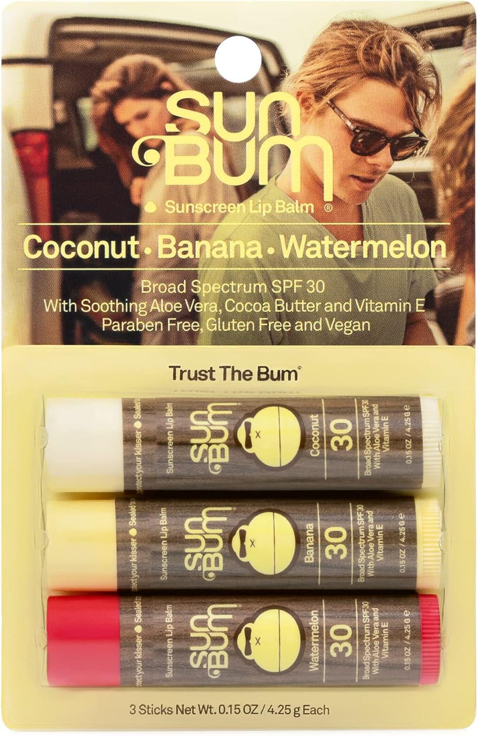 Sun Bum SPF 30 Sunscreen Lip Balm 3-Pack