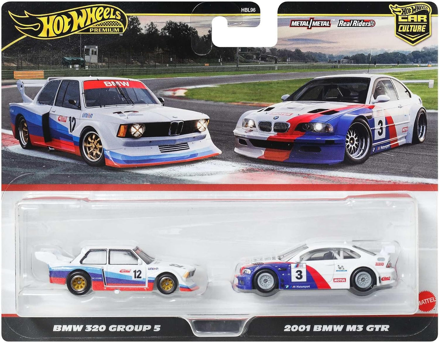 Hot Wheels Premium Car Culture BMW Race Cars 2-Pack | 1:64 Scale Die-Cast Vehicles (JBK99)
