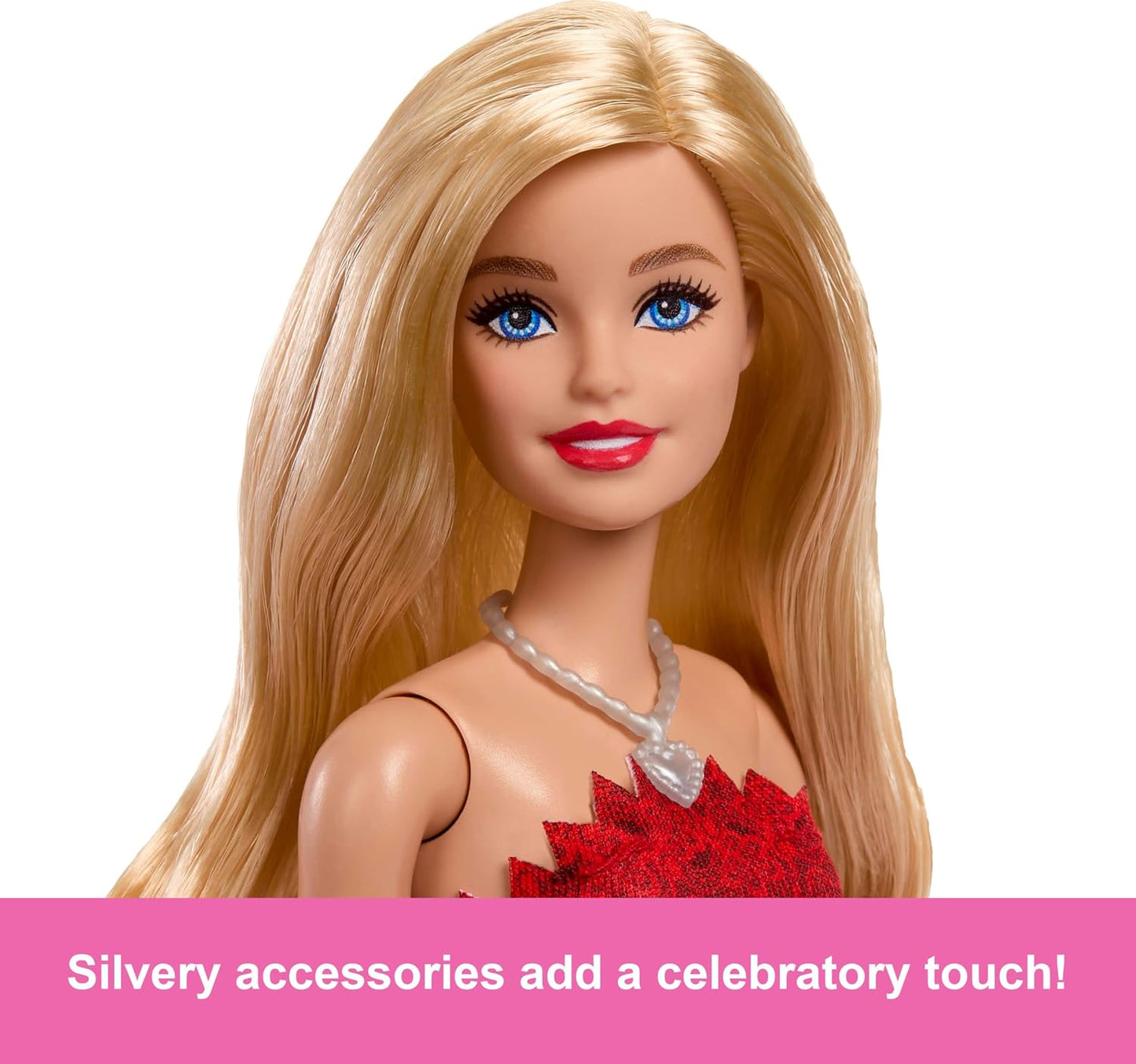 Barbie Mattel 80th Anniversary Ruby-Red Celebration Fashion Doll | Collectible Doll with Silvery Accessories