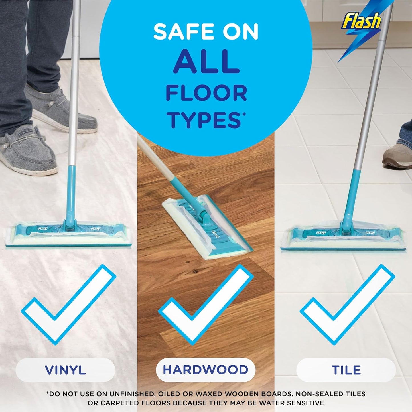 Flash Speedmop Starter Kit (1 Mop, 16 Dry & 8 Wet Refills) | Floor Cleaner