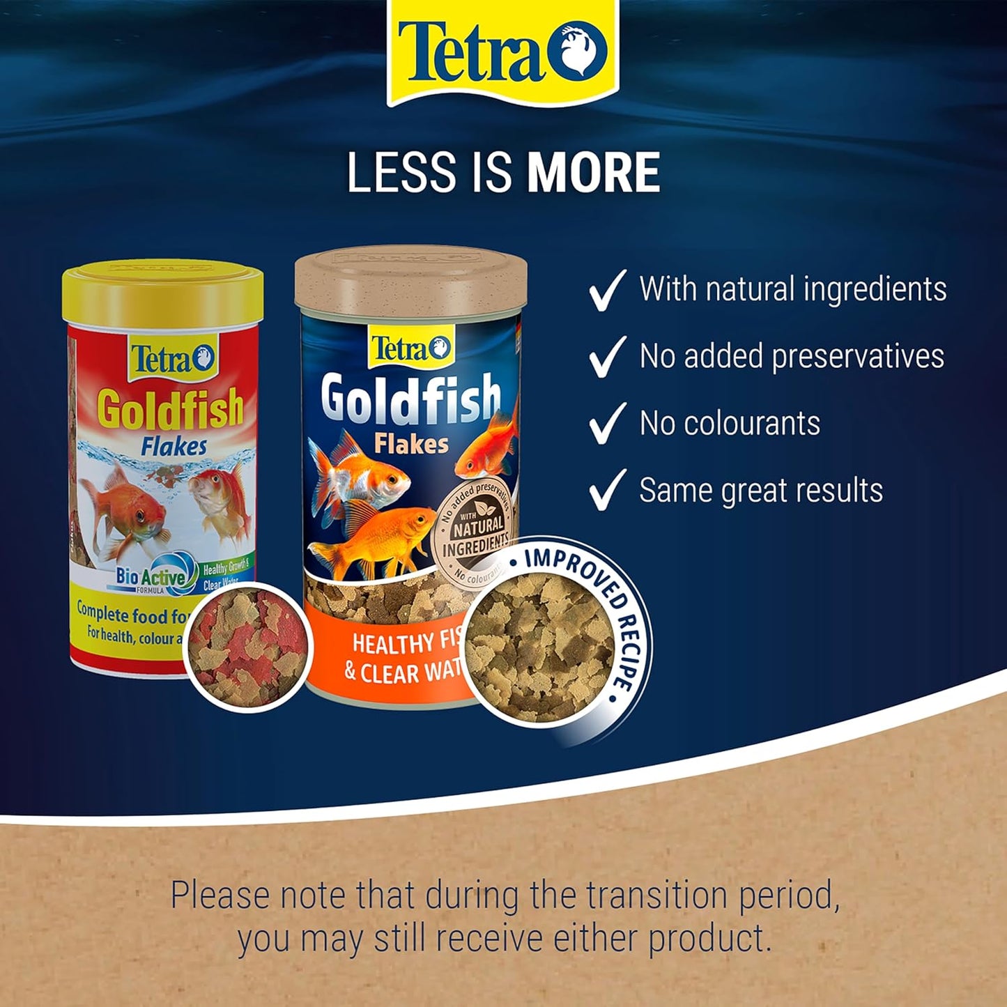 Tetra Goldfish Flakes Fish Food 100g (500ml) | Complete Daily Coldwater Fish Feed