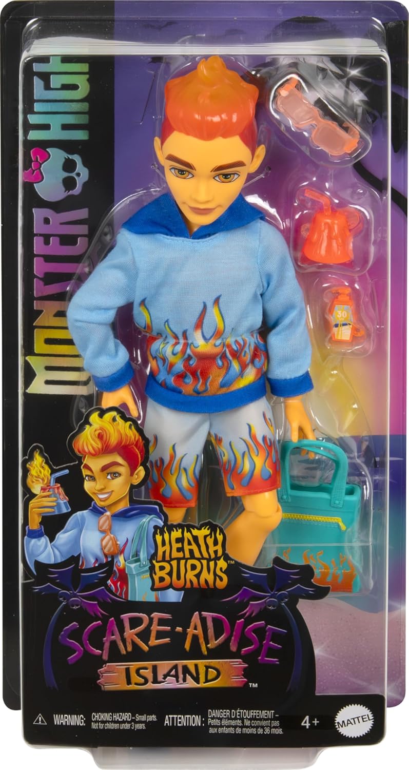 Monster High Scare-adise Island Heath Burns Doll with Flame Hoodie