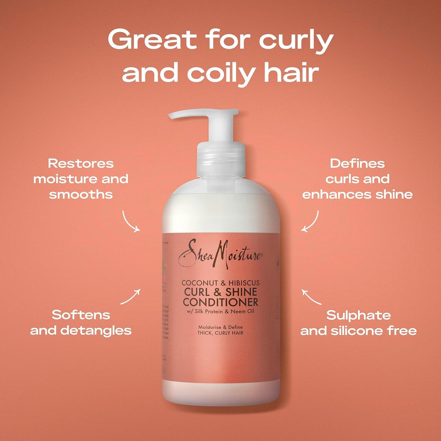 Shea Moisture Coconut & Hibiscus Curl & Shine Conditioner 384ml