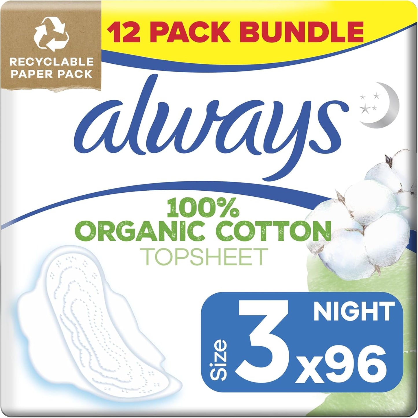 Always Cotton Protection Ultra Normal Sanitary Pads Size 3 x96