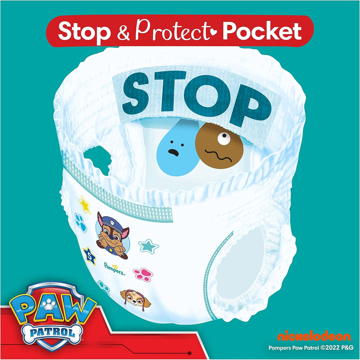 Pampers Baby-Dry Paw Patrol Nappy Pants Size 4 x180 Nappies | Pull-On Nappies Bulk Box