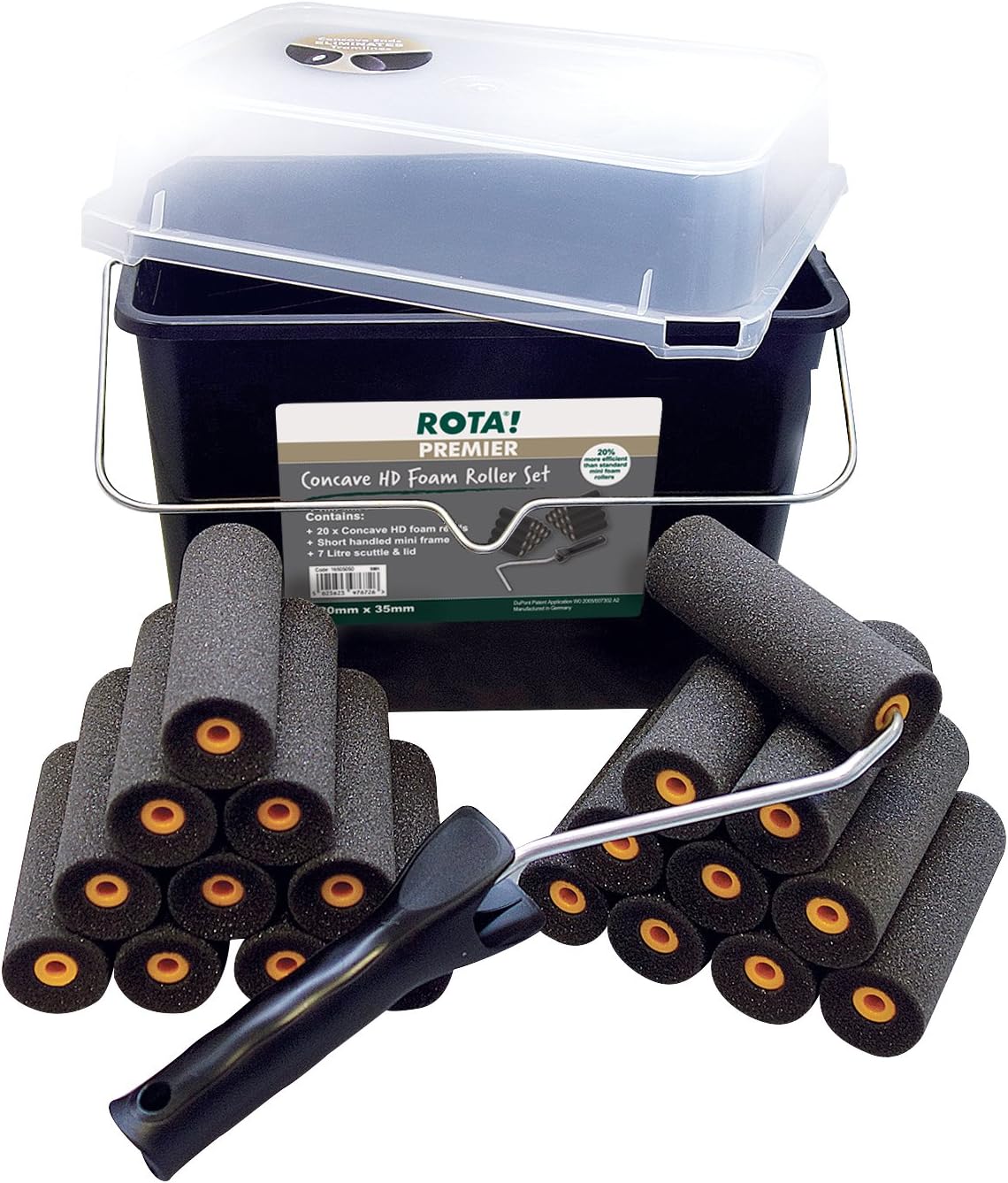 ROTA Premier Superfine Concave 4" Foam Mini Roller Scuttle Set - Edward Leonard Conroy Ltd