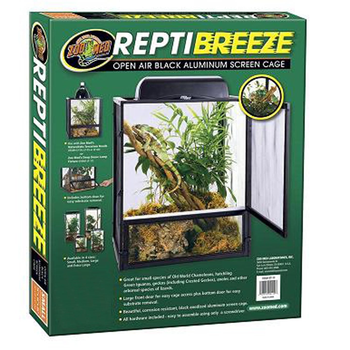 Zoo Med Repti Breeze Screen Cage, 61 x 61 x 122 cm, Black, XL