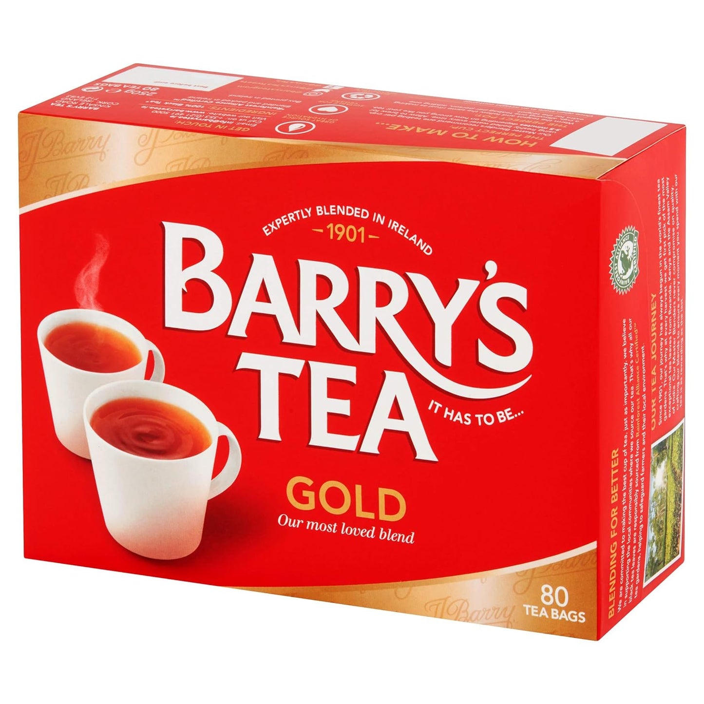 Barry's Tea Gold Blend 80 Tea Bags 250g - Edward Leonard Conroy Ltd