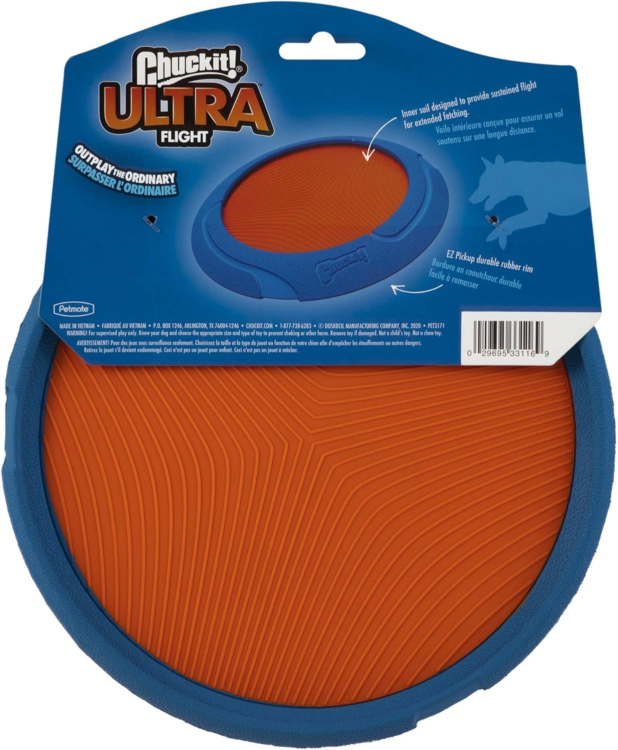 Chuckit! Ultra Flight Frisbee Rubber Dog Toy