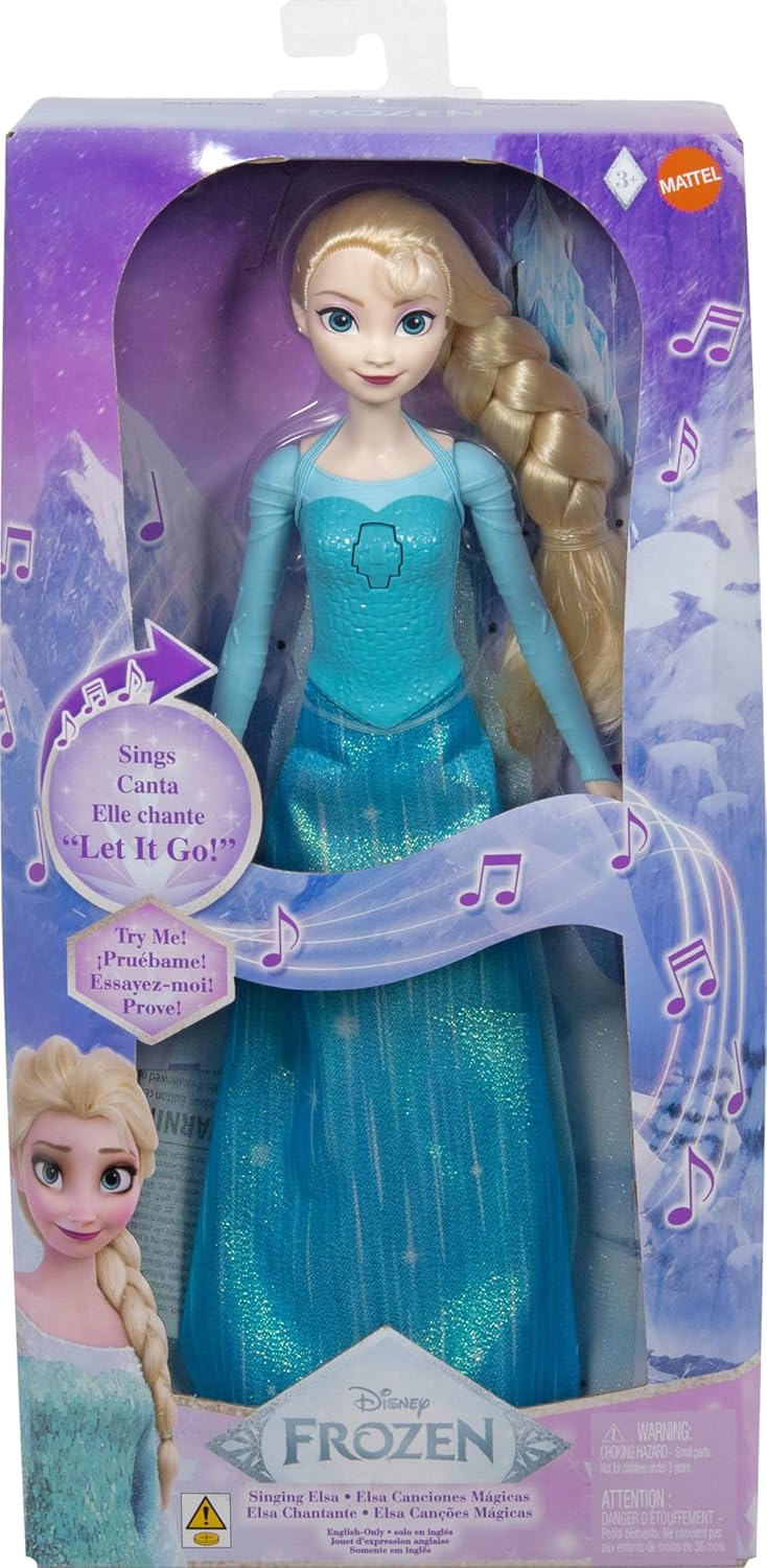 Mattel Disney Frozen Toys, Singing Elsa Doll in Signature Clothing, Sings “Let It Go”