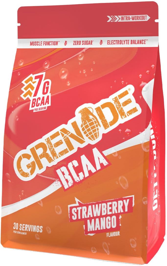 Grenade BCAA Strawberry Mango Powder 390g | Sugar Free Muscle Recovery & Performance Drink Supplement