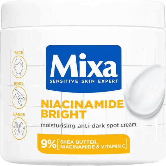 Mixa Niacinamide Bright Moisturising Cream 400ml | Brightening Dark Spot Care Face, Body & Hands