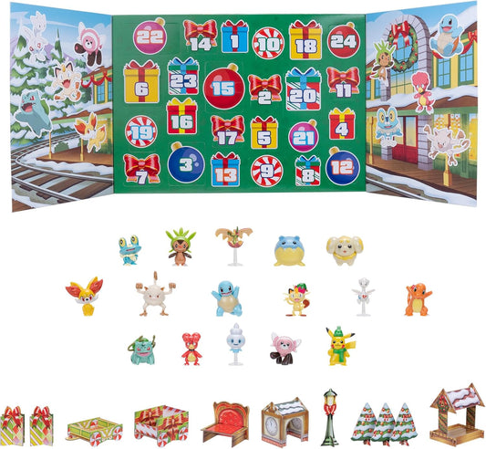 Pokémon 24 Day Advent Calendar - 2-inch Battle Figures and Unique Accessories