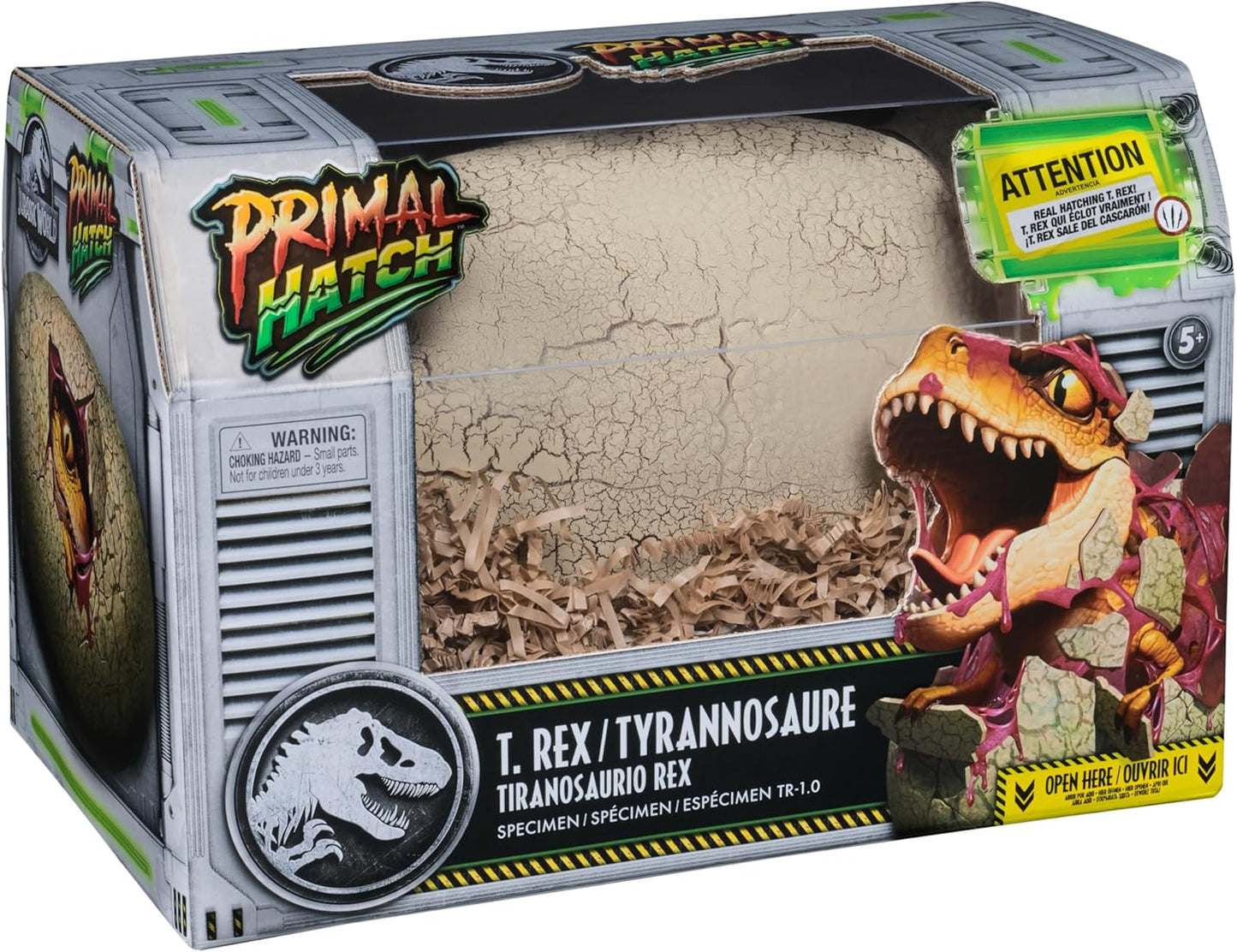 Jurassic World Primal Hatch Interactive Toy Dinosaur & Egg, Hatch & Train T-Rex