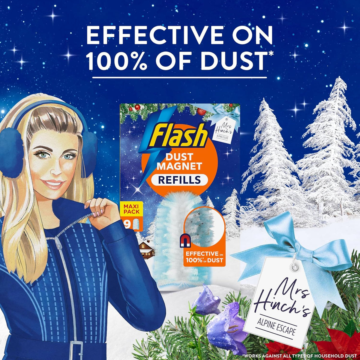 Flash Dust Magnet Refills Alpine Escape 9 Pack | Scented Duster Refills