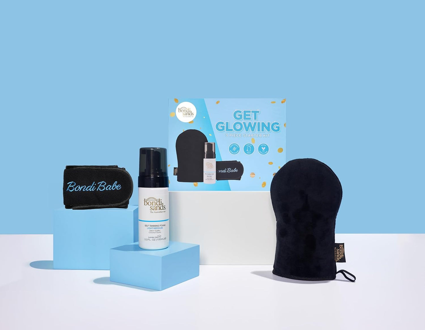 Bondi Sands Get Glowing 3 Piece Starter Kit Light/Medium - Self Tan Set