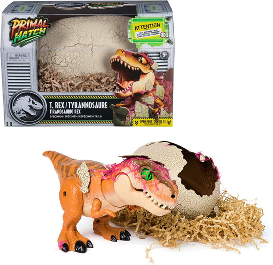 Jurassic World Primal Hatch Interactive Toy Dinosaur & Egg, Hatch & Train T-Rex