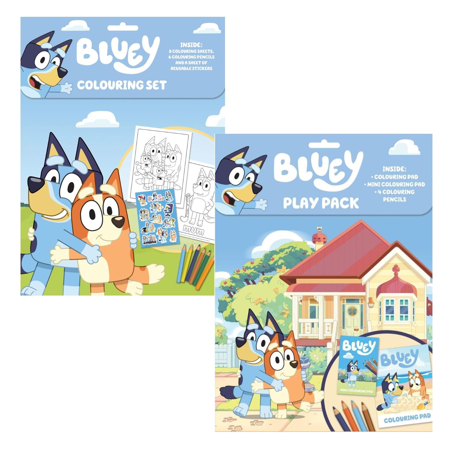Bluey Colouring & Sticker Activity 2 Book Pack | Kids Creative Set ...