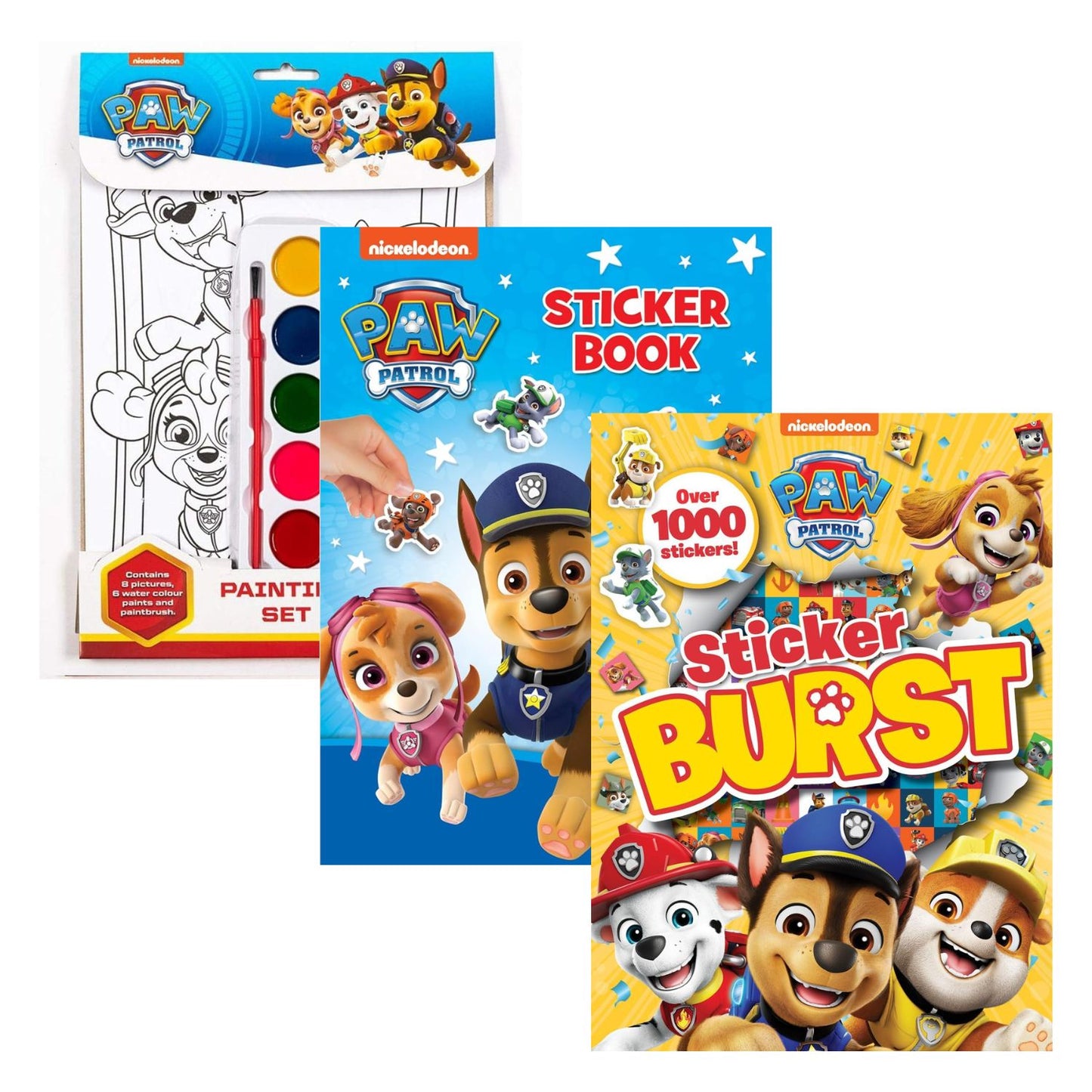 Paw Patrol Colouring, Sticker & Painting 3 Book Pack