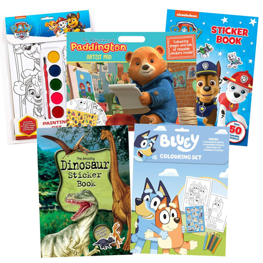 Bluey, Dinosaur, Paddington & Paw Patrol 5 Book Pack