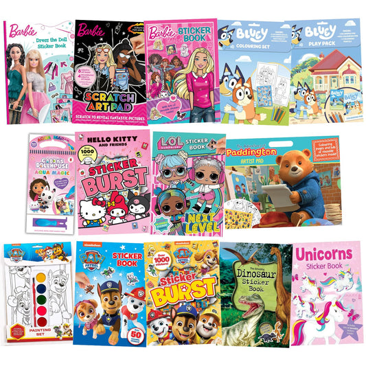 Kids Colouring, Sticker & Painting Mega Pack (14 Books)
