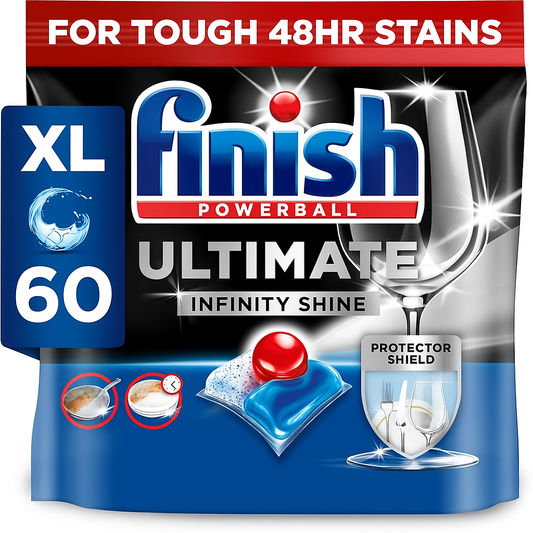 Finish Ultimate Infinity Shine Dishwasher Tablets - 60 Pack (Repackaged)