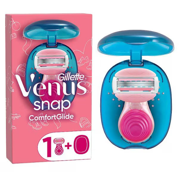 Gillette Venus Comfort Glide Snap Travel Razor | Portable Women’s Razor with Moisturising Bars