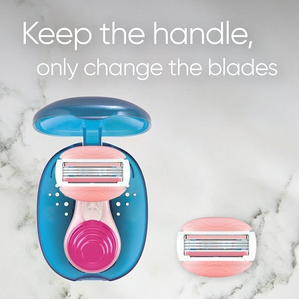Gillette Venus Comfort Glide Snap Travel Razor | Portable Women’s Razor with Moisturising Bars