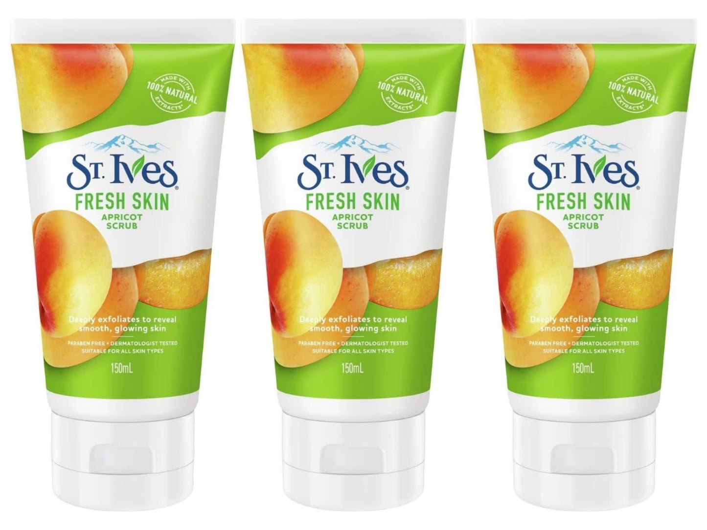 St. Ives Fresh Skin Apricot Scrub 150ml - Pack of 3