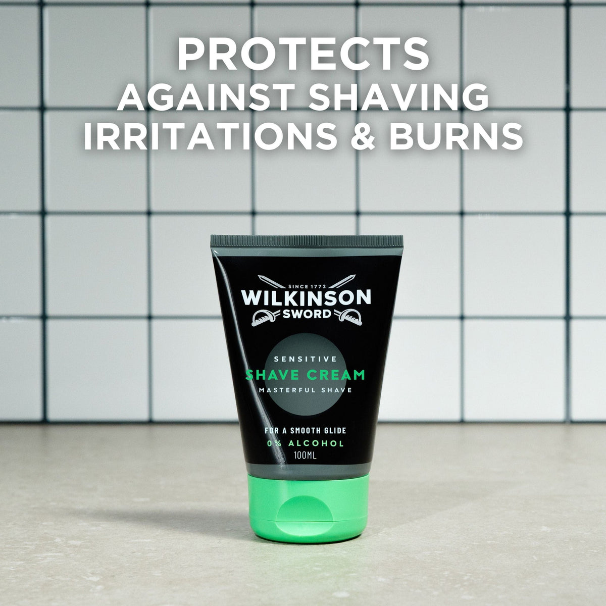 Wilkinson Sword Sensitive Shave Cream 100ml | Rich Protective Lather for Sensitive Skin