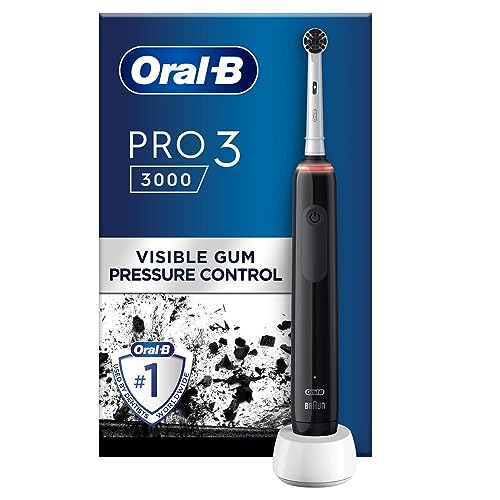 Oral-B Pro 3 Black Electric Toothbrush + 1 Charcoal Toothbrush Head, 3000