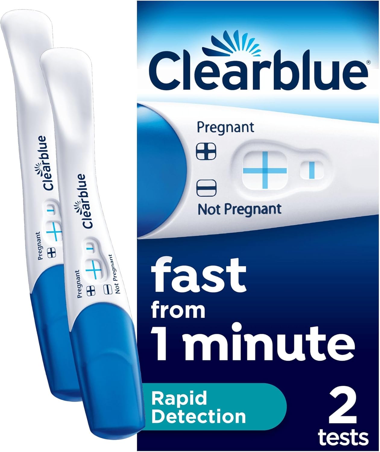 Clearblue Visual Rapid Detection Pregnancy Test 2 Pack | Fast Accurate Results