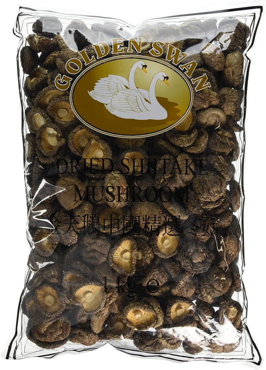 Golden Swan Dried Shiitake Mushrooms 1kg | Whole Dried Shiitake Mushrooms